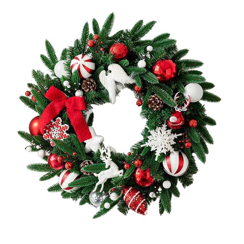 Colgador de puerta de corona de Navidad transfronterizo 50/60CM Adornos de Navidad Árbol de Navidad Adornos de ratán Decoración de escena Adornos de puerta