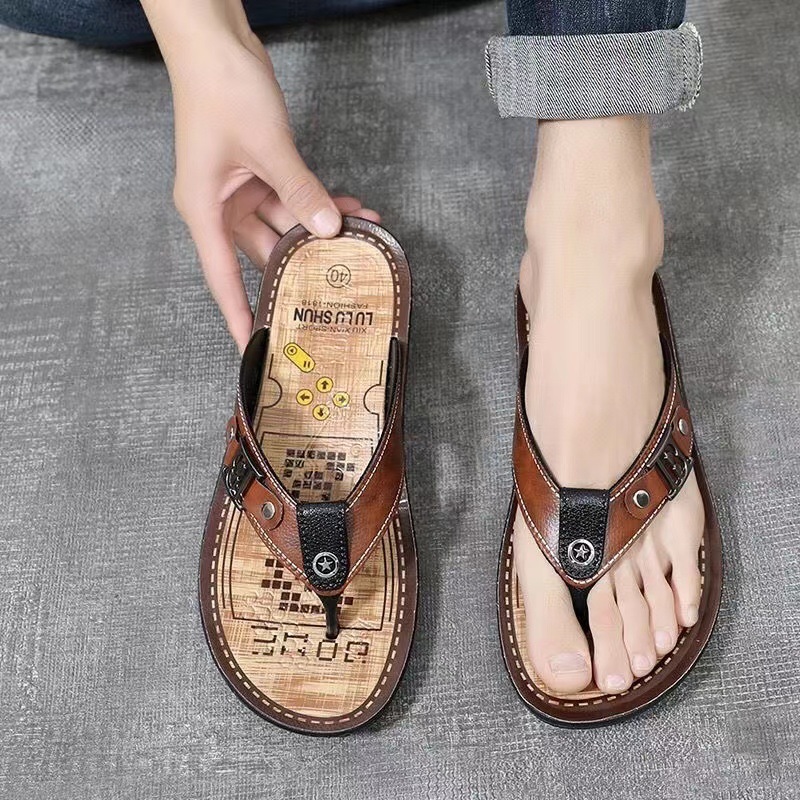 슬리퍼 남성 여름 두꺼운 밑창 미끄럼 방지 탈취제 플립 플롭 경량 소프트 솔로 홈 야외 비치 남성용 샌들과 슬리퍼