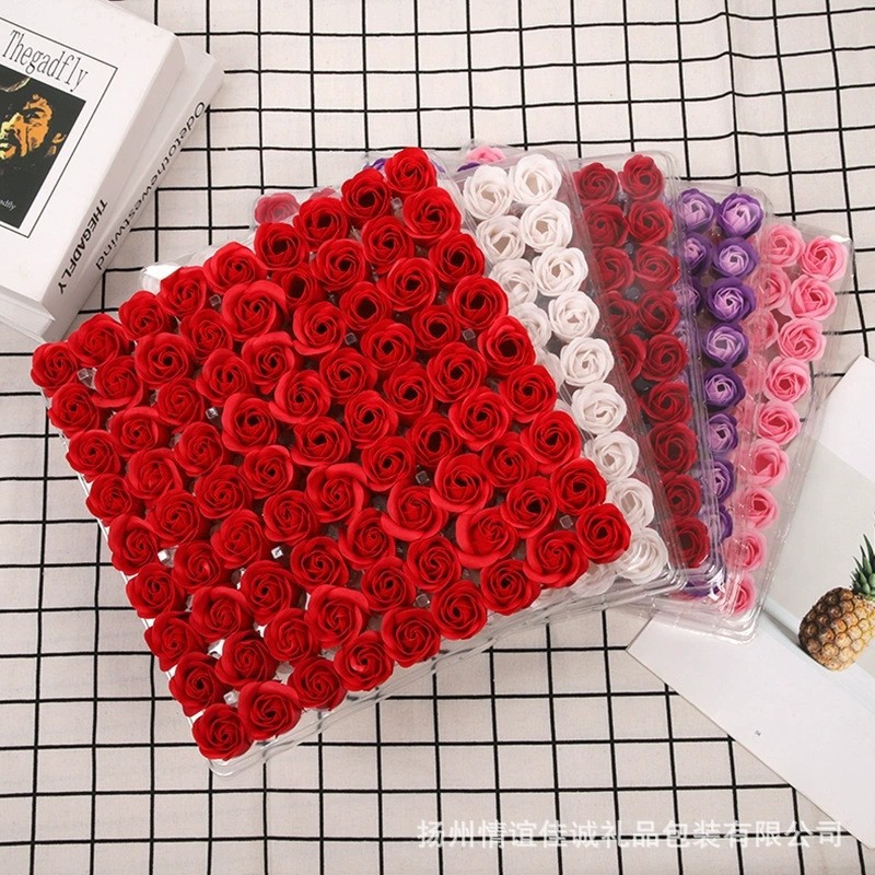 No base soap flower three-layer flower head soap flower auxiliary materials holiday gift decoration soap flower manufacturer direct sale