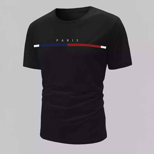 2024 Tomi Men's Short-Sleeve Summer Round-Neck Pure Cotton Loose Casual Daily Base Shirt Trendy One Piece