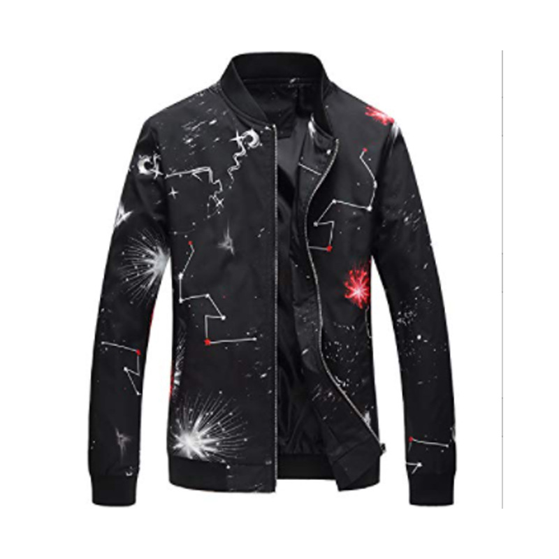 2024 primavera y otoño nuevo estilo chaqueta de color de los hombres de moda casual juvenil más grasa talla grande chaqueta delgada