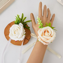 婚礼新娘手腕花玫瑰宴会伴娘手腕装饰花婚纱影楼摄影道具珍珠婚庆