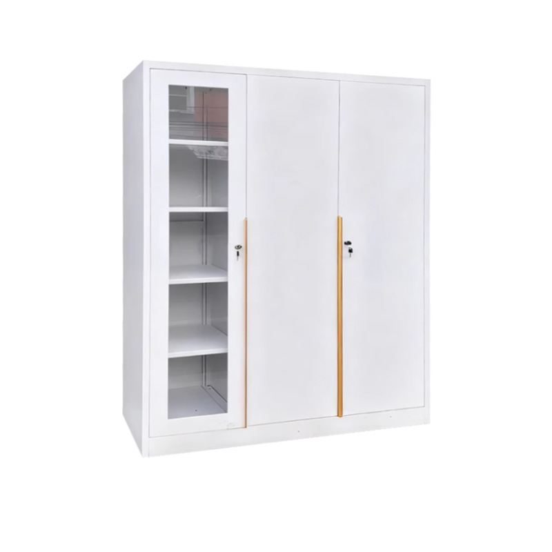 Transfronterizo Amazon acero de tres puertas armario doméstico dormitorio armario de almacenamiento de ropa multifuncional con bloqueo armario de almacenamiento image 6