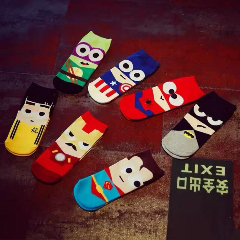 Socks for men and women, superhero cartoon anime manga short socks, Korean and Japanese style boat socks, Spider-Man versatile trendy style Socks for men and women, superhero cartoon anime manga short socks, Korean and Japanese style boat socks, Spider-Man versatile trendy style