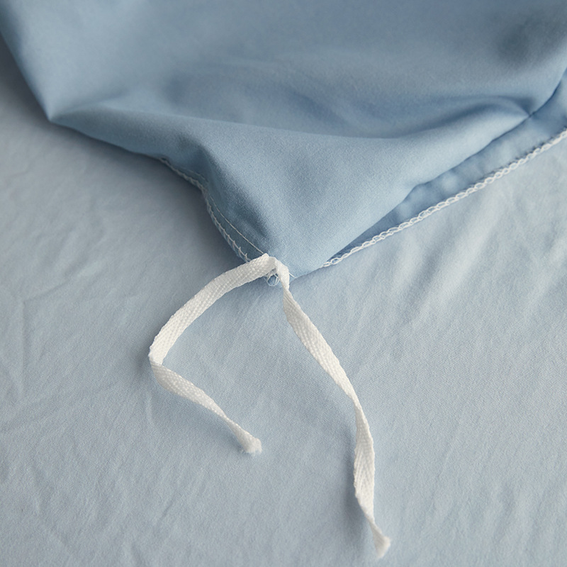 Minimalist Japanese Style Washed Cotton Four Piece Sheet Set_voghion.com