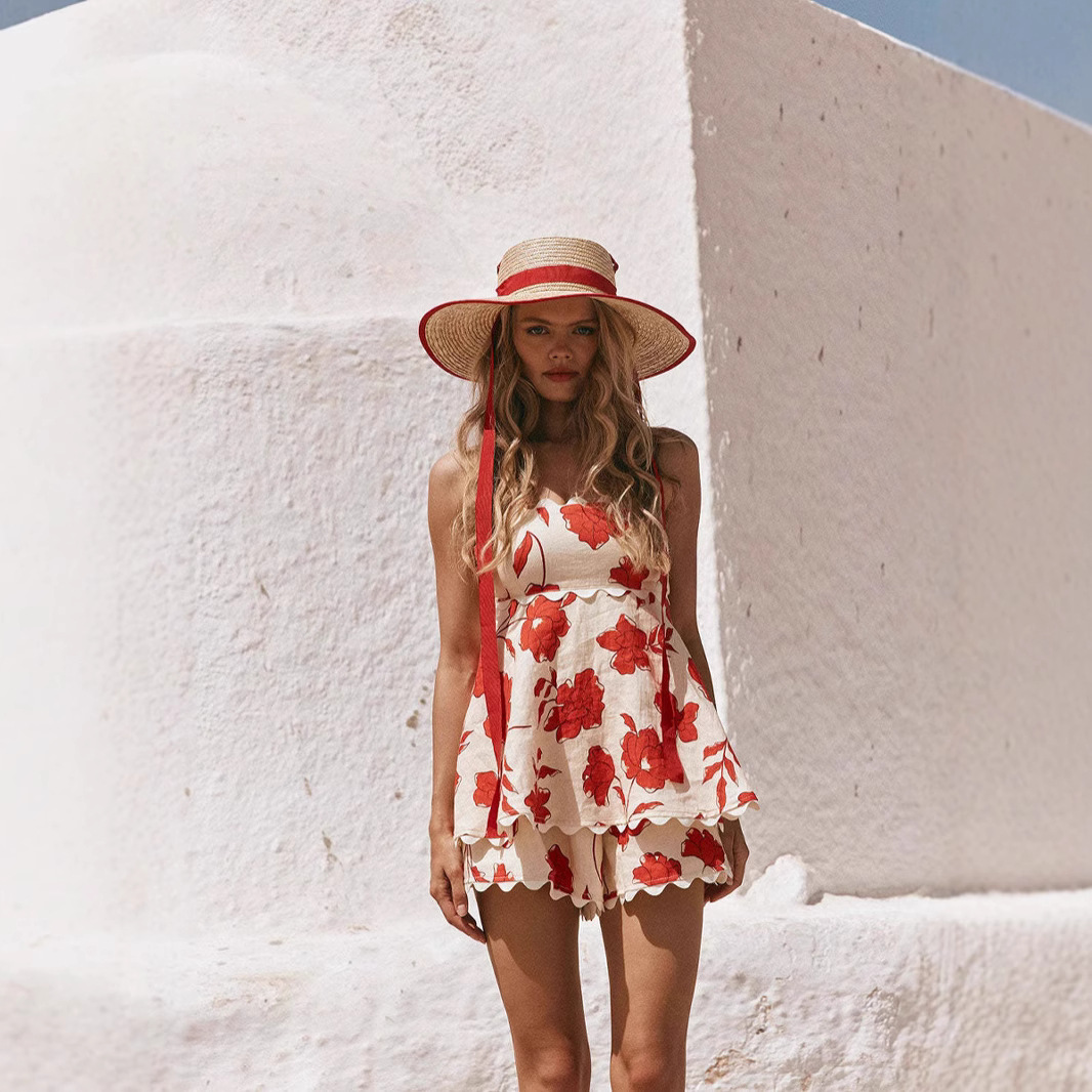 New Fashion All-match Lace Linen Fashion Suit Women