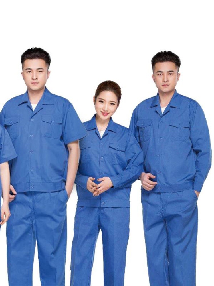 Ropa de trabajo de manga corta de verano, ropa de seguro laboral, poliéster, algodón, transpirable, absorbente de sudor, ropa de trabajo de taller, ropa de trabajo delgada, ropa de fábrica, secado rápido