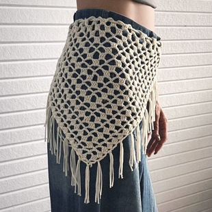 South Korea Ins Lace-Up Waist Cover Hand-Woven Triangle Scarf Strap Spice Girl Fashion Matching Apron Fart Curtain Tape