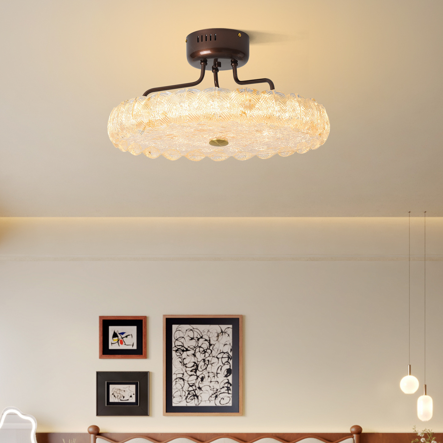 lámpara de techo del dormitorio antiguo de alto nivel lámpara de habitación principal 2026 nueva lámpara de protección de ojos de lujo simple 413L