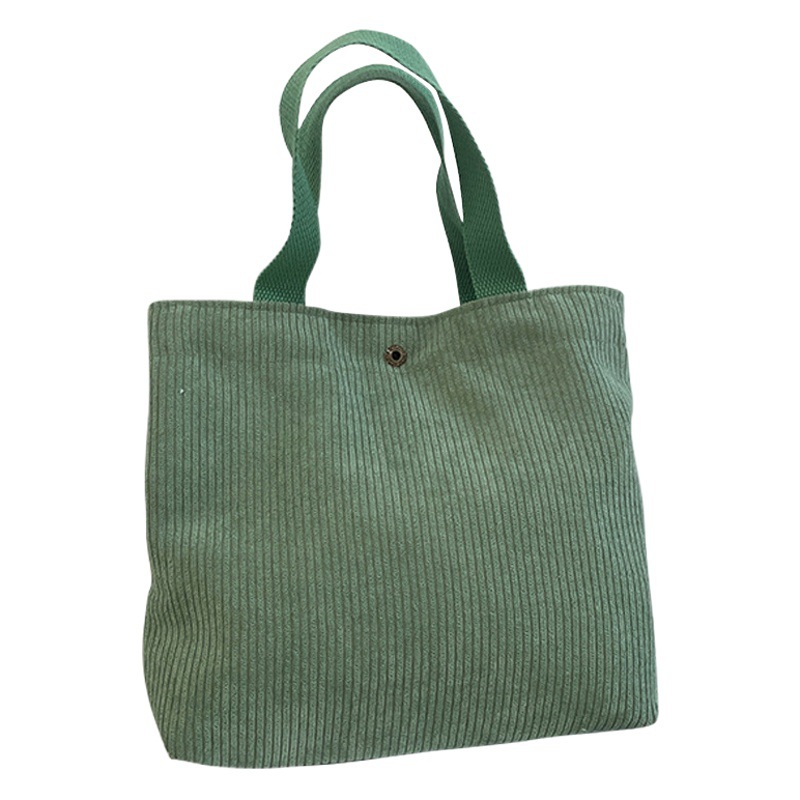 Cross-border Japanese and Korean ins College Style Color Small Bag Hand Carrying Cosmetic Bag Corduroy Lunch Bag Shopping Bag