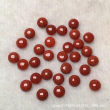 天然南红玛瑙圆形戒面 平底素光面裸石 椭圆水滴三角蛋形戒面批发