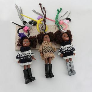 Cross-border Chanel Style Cute Knitted Barbie Bag Pendant Female Black Doll Keychain Pendant Gift
