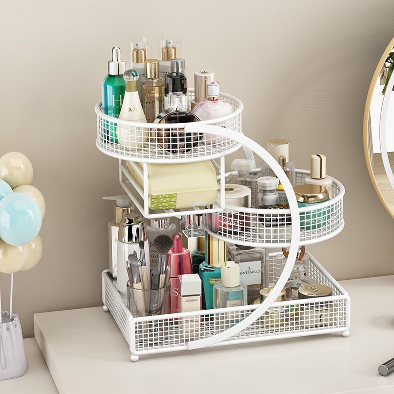 Caja de almacenamiento de cosméticos, tocador, lápiz labial, estante de almacenamiento de alto nivel para productos de cuidado de la piel, estante de acabado de tocador, estante de escritorio