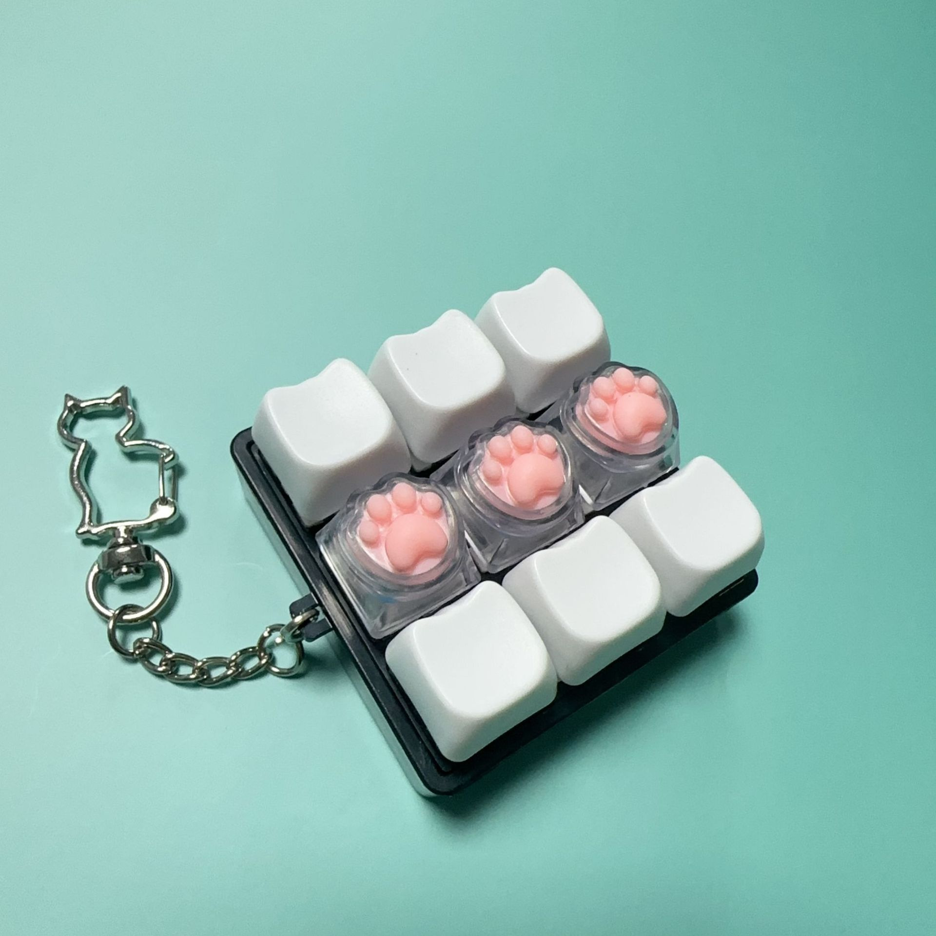 Nine-key black shell-white cat