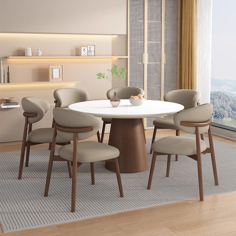 Silla de comedor de madera sólida nórdica, silla de respaldo de paquete blando, taburetes de hoteles, hoteles, casas de muestra, centro de exhibición, sillas de negociación