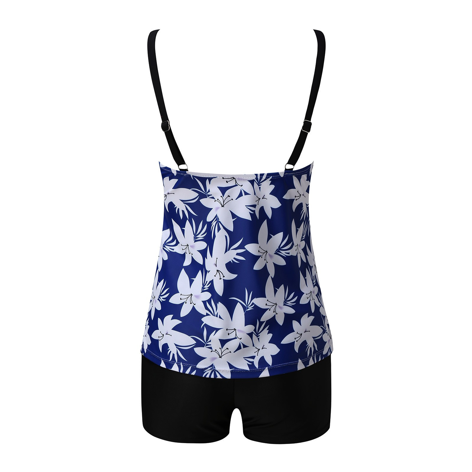 Tankini badpak met bloemenprint en shortje voor dames in grote maten - Comfortabele en stijlvolle badkleding voor vrouwen_voghion.com