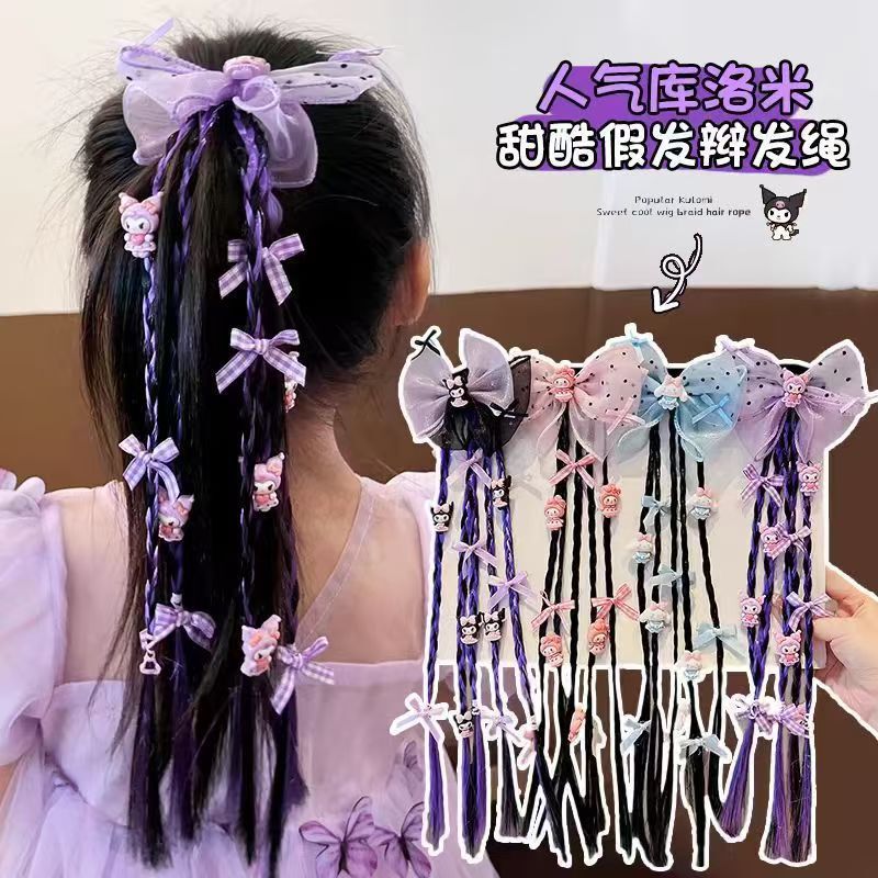 New Cartoon Sanrio Hair Ring Children's Cute Kulomi Wig Hair Rope High Elastic Tie Rope Hair Accessories New Cartoon Sanrio Hair Ring Children's Cute Kulomi Wig Hair Rope High Elastic Tie Rope Hair Accessories