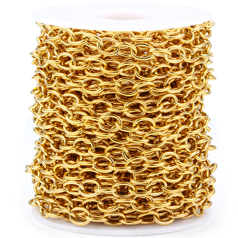 Geometric Pattern Plating Design 1 Piece 304 Stainless Steel Cable Chain Jewelry Accessories