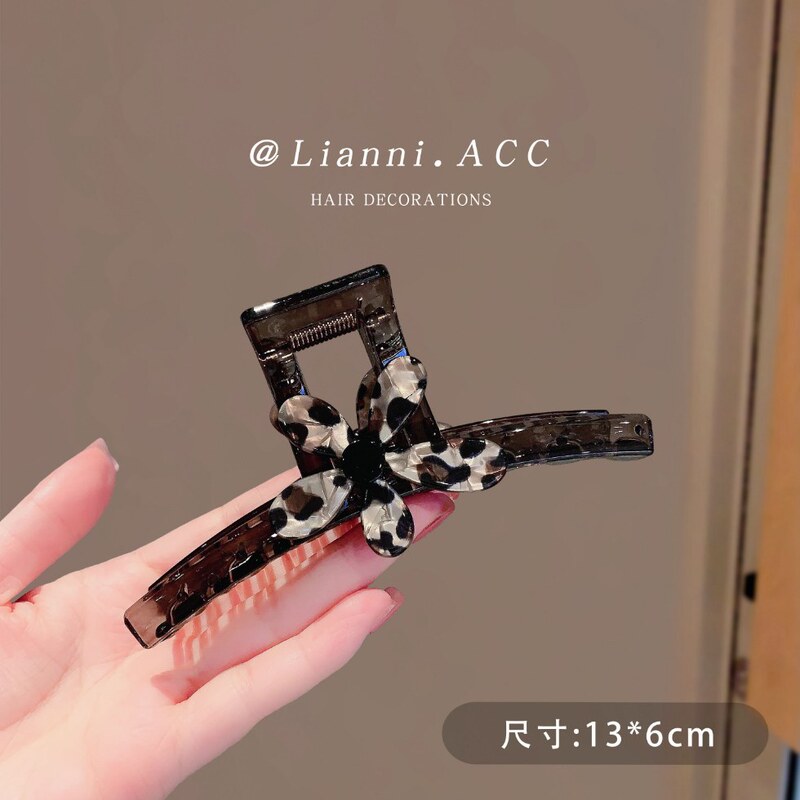 韓国の東大門の新しいヒョウ柄ヘアピンフラワーファッションクリップ女性用 2025 新しい気質ヘアクリップ|undefined