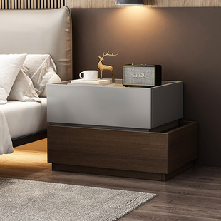 Combination Storage Cabinet 2025 New Model Bedroom Creative Storage Modern Minimalist Bedside Table Light Luxury High-End Bedside Cabinet