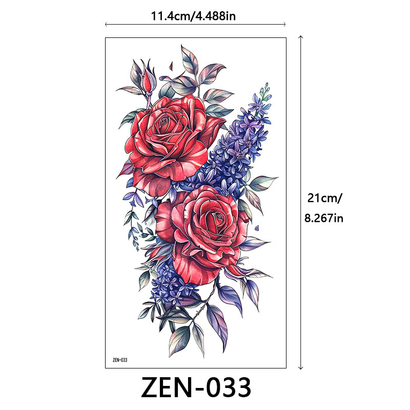新品跨境 ZEN小全臂纹身贴半臂纹身贴动物花朵万圣节纹身贴tattoo|undefined