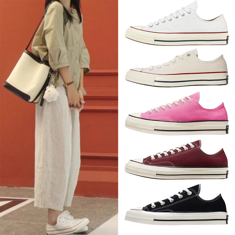 Putian Shoes Summer Converse Canvas Shoes 1970S Low-Top Retro Black Milk Tea Barbie Pink Canvas Shoes Putian Shoes Summer Converse Canvas Shoes 1970S Low-Top Retro Black Milk Tea Barbie Pink Canvas Shoes