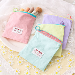 マカロンカラーの化粧ポーチ、大容量小銭入れ、女性用化粧品収納バッグ、1個から注文可能、キュートなスタイル