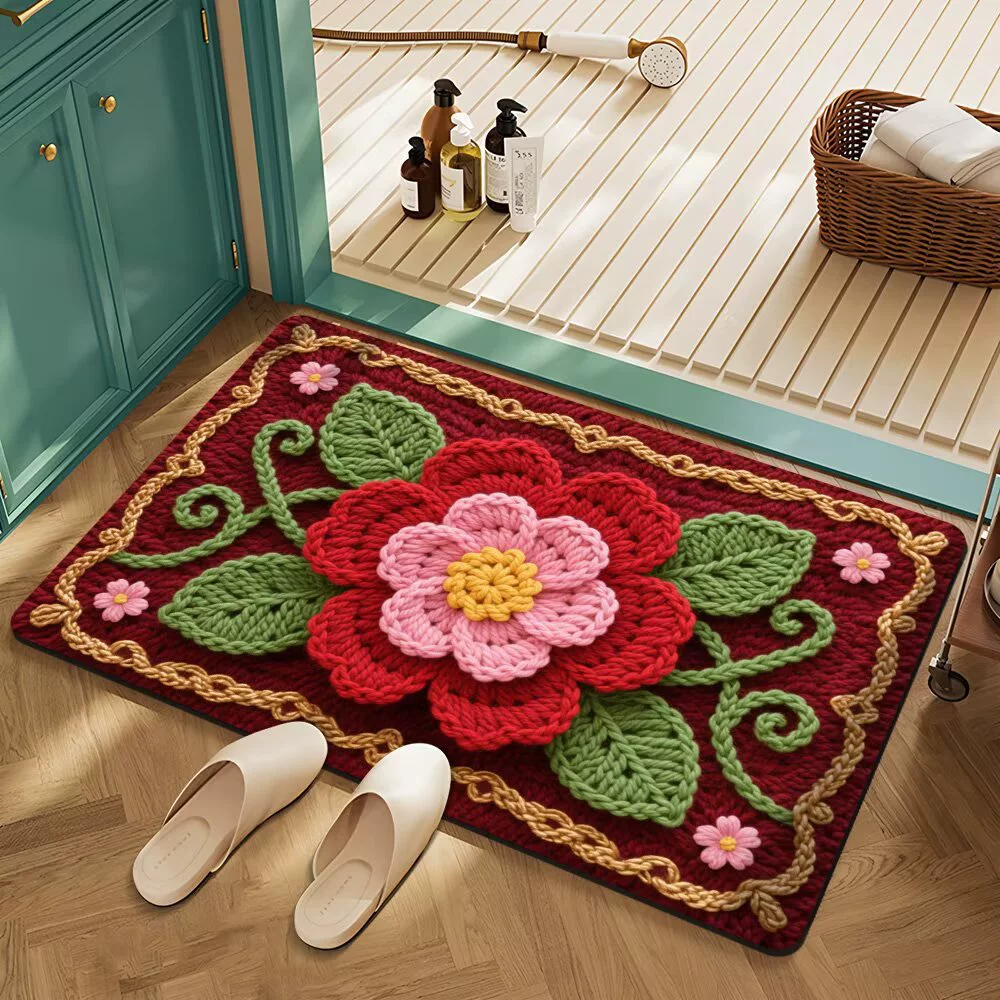 Китайский цветочный коврик для ванной комнаты из диатомовой грязи впитывает воду, устойчив к пятнам и легко чистится, универсальный коврик для входной двери