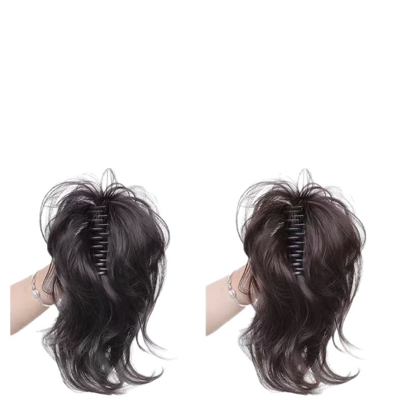 假发抓夹人鱼卷高颅顶增发马尾式辣妹御姐发辫子蓬松夹子款短马尾|undefined