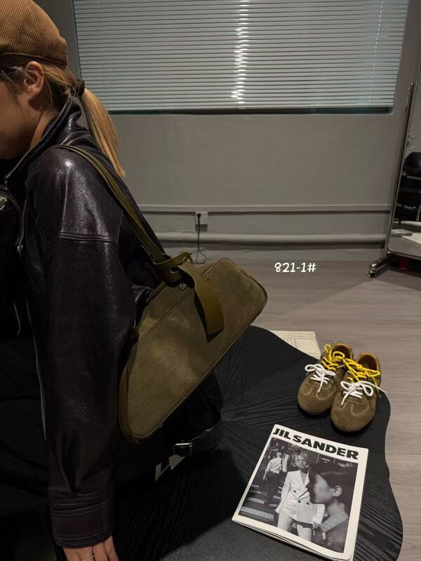 复古慵懒风真皮磨砂腋下保龄球包包女2025秋冬新款时尚单肩手提包|undefined