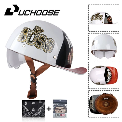 Riding Helmet, Motorcycle Safety Supplies - white-boss-transparent-mirror-s