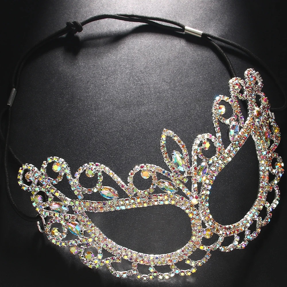 Europa y los Estados Unidos nueva máscara hueca de color temperamento máscara de diamante accesorios de moda máscara femenina