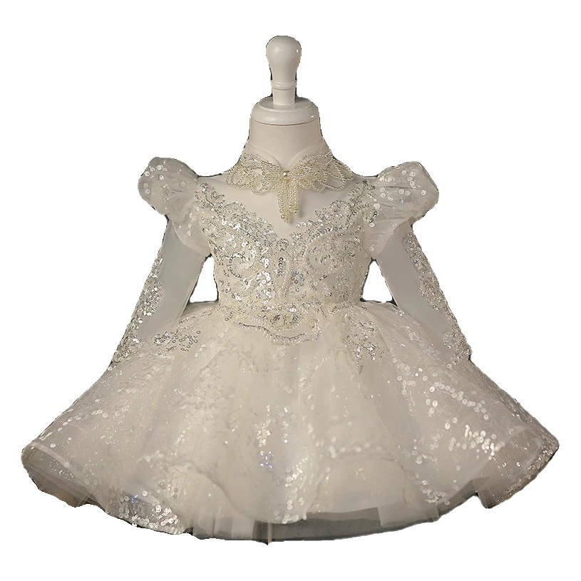 Детская Принцесла Юбка Девичья Платье Легкая Роскошная нишота Высококачественный Фортепианный костюм Цветочница Свадебное платье Маленькая девочка