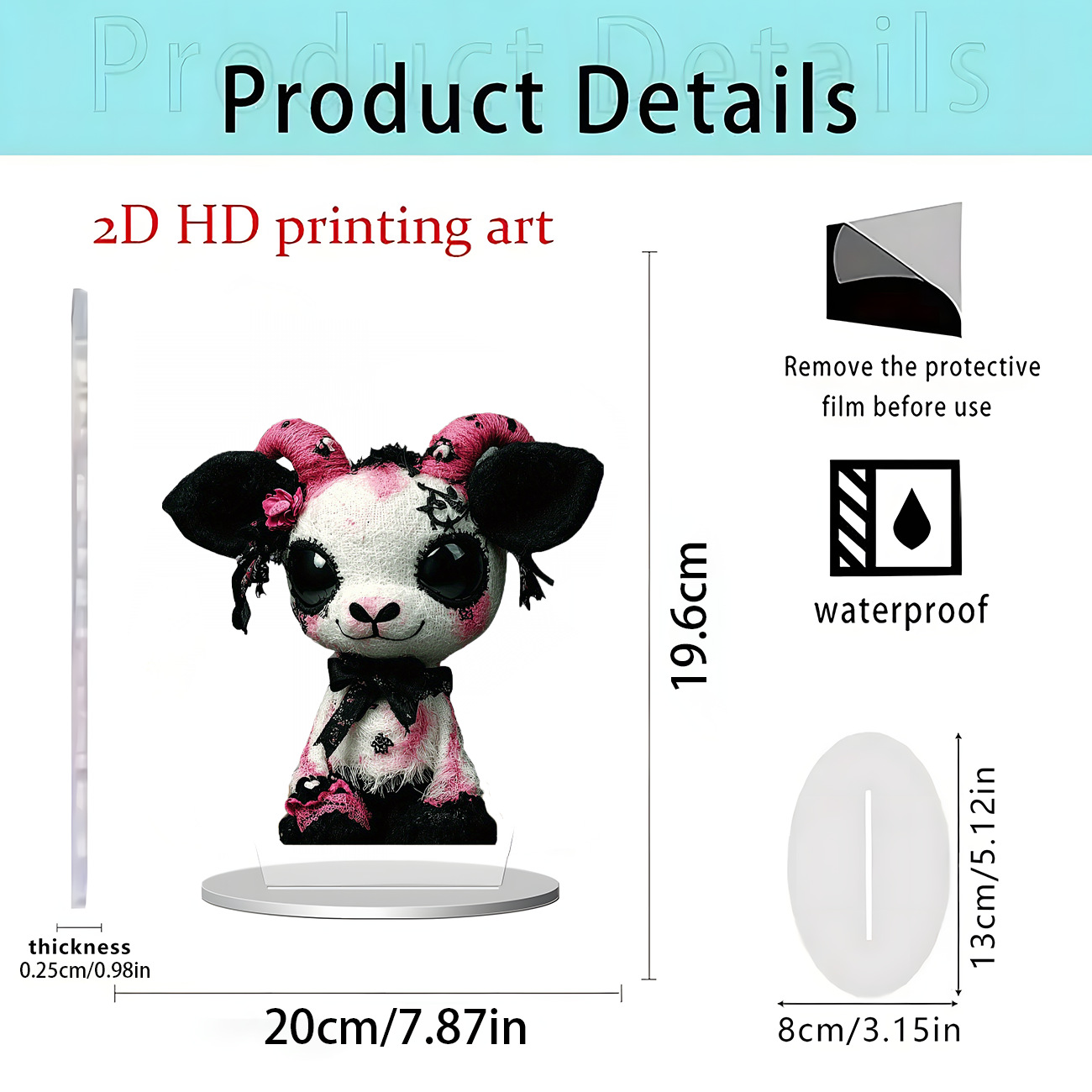 Nuevos productos transfronterizos de Halloween estilo oscuro acrílico plano 2D decoración de escritorio decoración para el hogar decoración de vacaciones