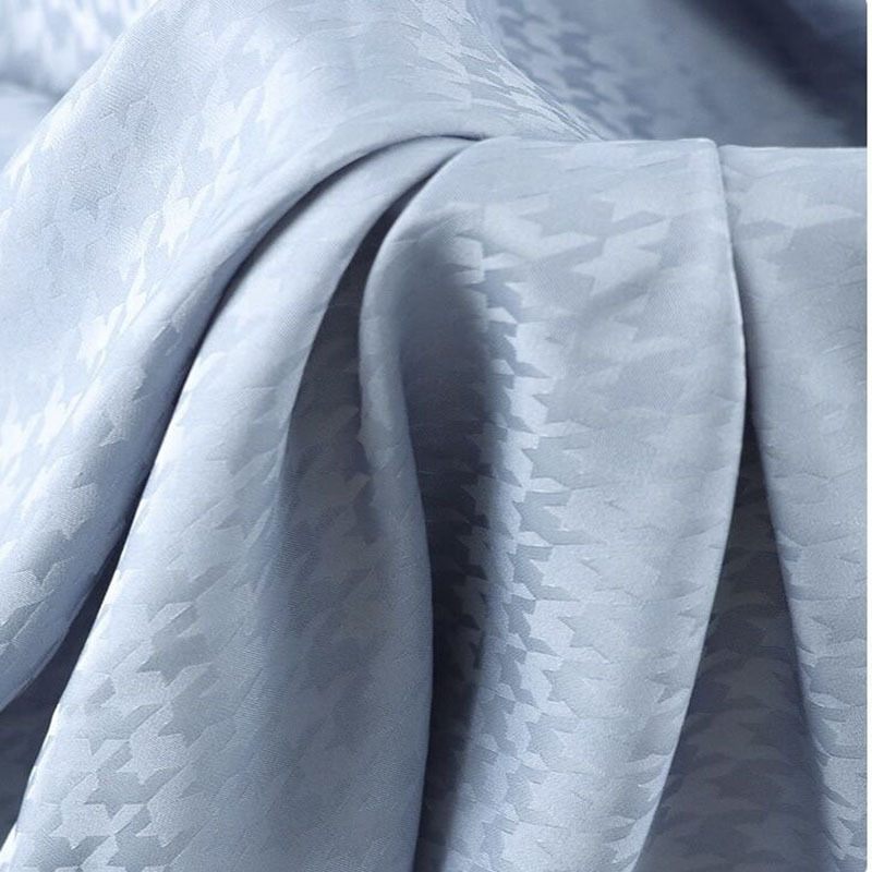 暗纹仿醋酸提花面料 千鸟格提花马面裙汉服面料仿醋酸睡衣布料