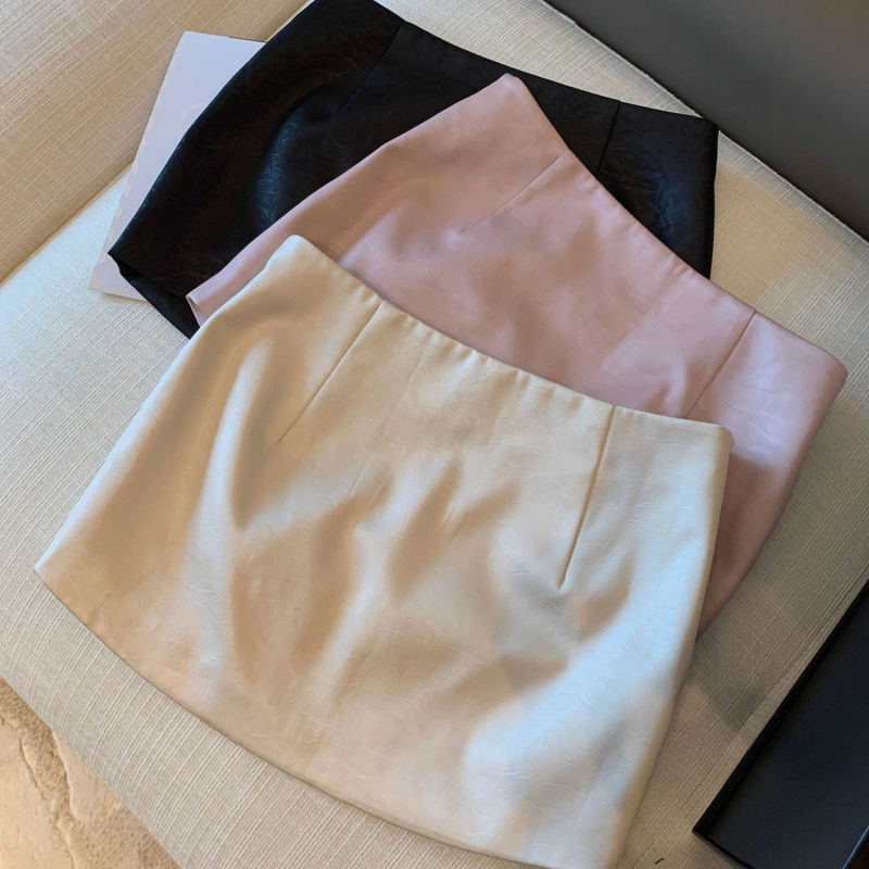 Hot Girl Pink Satin Versatile Short Skirt for Women, Summer Thin Style, Anti-Exposure, Elegant High-Waisted Slimming A-Line Skirt
