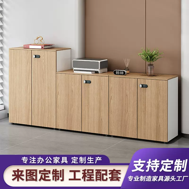 办公是储物矮柜文件柜植物柜 书柜带锁木质办公柜杂物柜收纳柜子