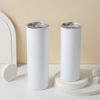 跨境20oz直身杯不鏽鋼保溫保冷直筒杯吸管隨飲汽車杯子熱升華杯子