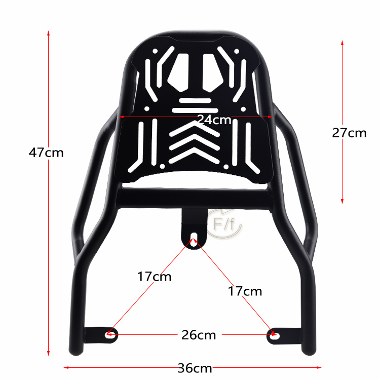 Aima – Child seat shed Commander Pro AB06 - commander-carbon-steel-rear-rack-26-17cm