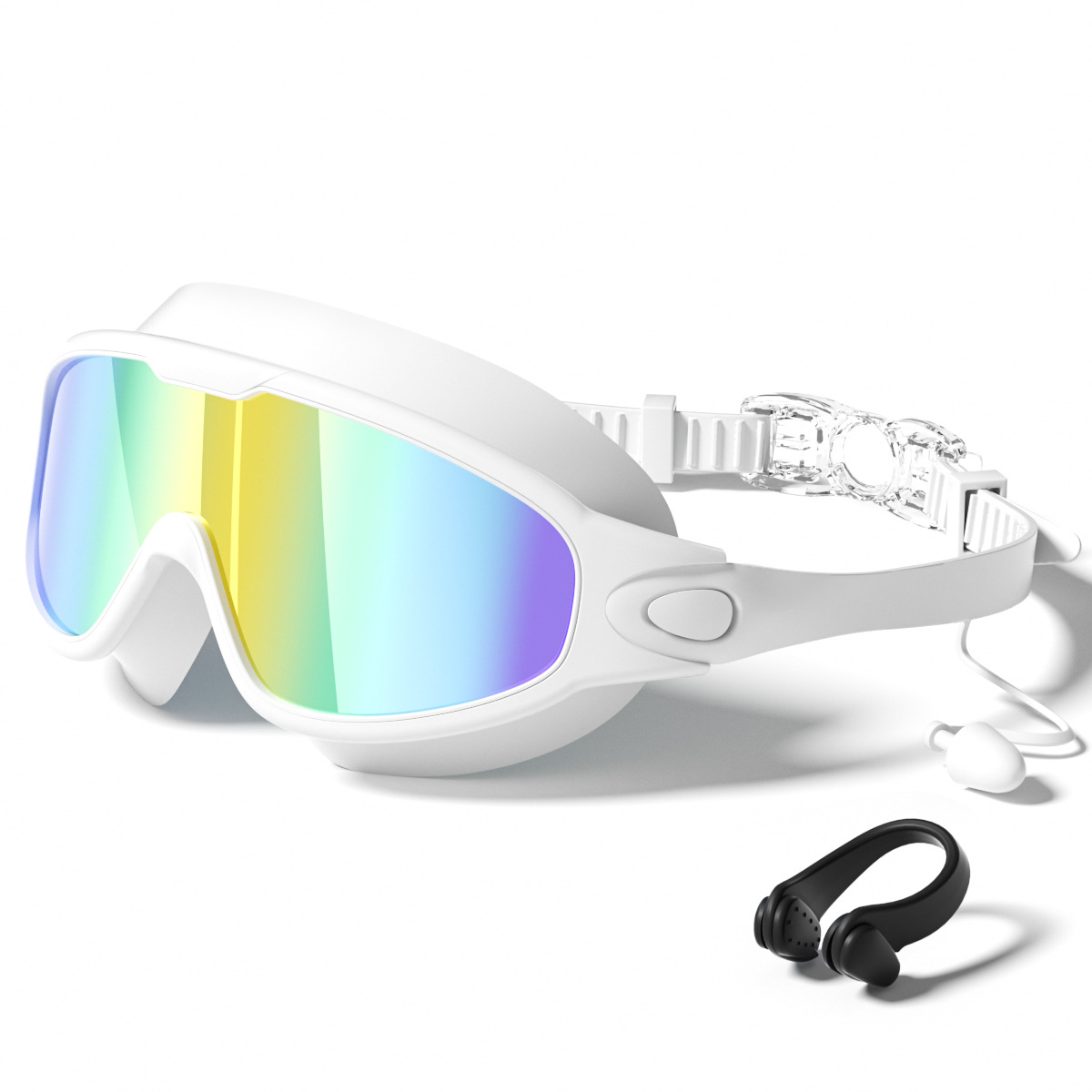 Gafas de Natación Galvanizadas de Marco Grande para Adultos de PC Antiempañante para Adultos