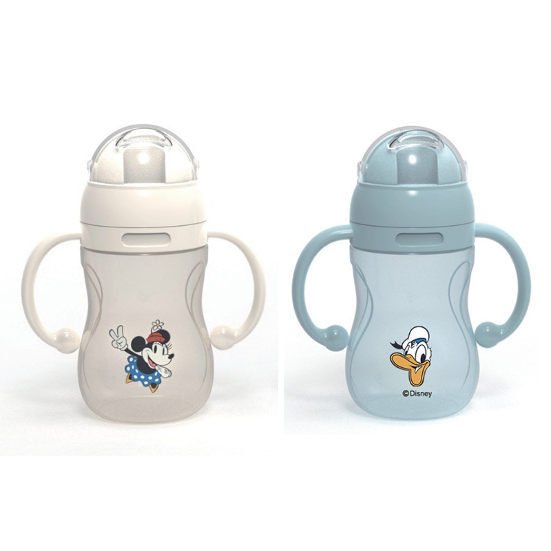 Baby Bottle Learning Drinking Cup Newborn Children's Water Cup Sippy Cup Baby Anti-Fall and Leak-Proof Printed Logo Cross-Border Wholesale