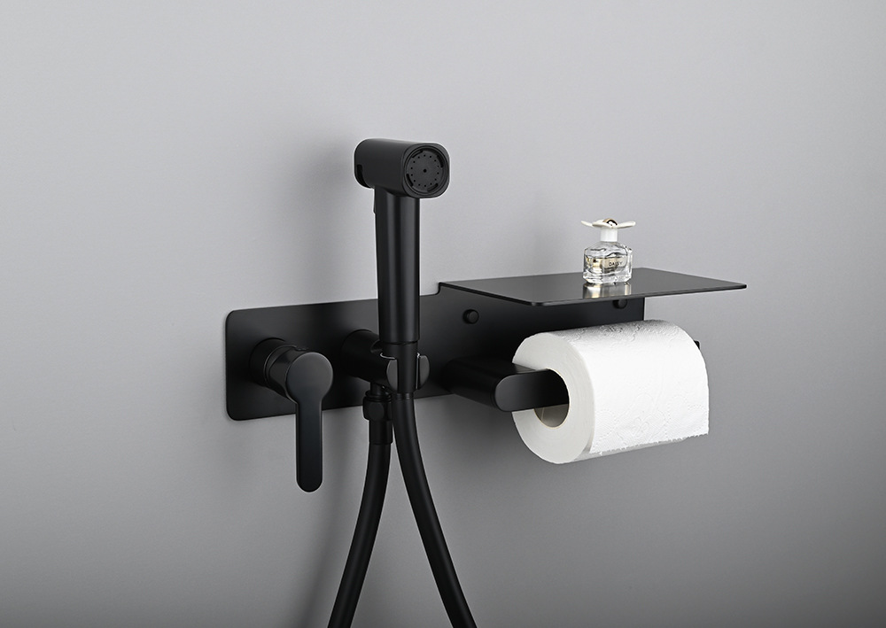 Bathroom toilet spray gun companion set, bathroom toilet cold and hot washbasin, concealed toilet spray gun with tissue holder undefined