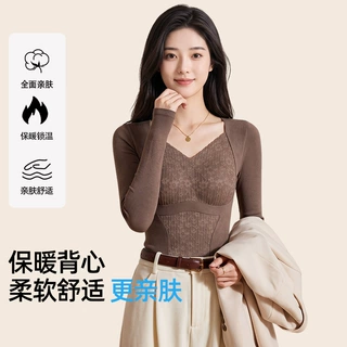 长袖保暖内衣8816加绒加厚修身显瘦德绒打底无痕带胸垫外搭上衣