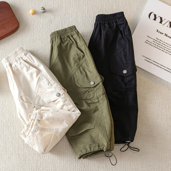 Solid color children's spring casual trousers for leisure for boys