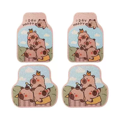 Avtomobil döşəmə paspasları, Car Floor Mats, Cute - capybara-car-floor-mats-4648cm-two-piece-pack