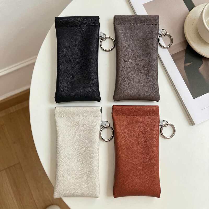 New Style Lychee Pattern Glasses Bag, Multifunctional Coin Purse, Automatic Closing Jewelry Storage Bag, Dustproof Bag New Style Lychee Pattern Glasses Bag, Multifunctional Coin Purse, Automatic Closing Jewelry Storage Bag, Dustproof Bag
