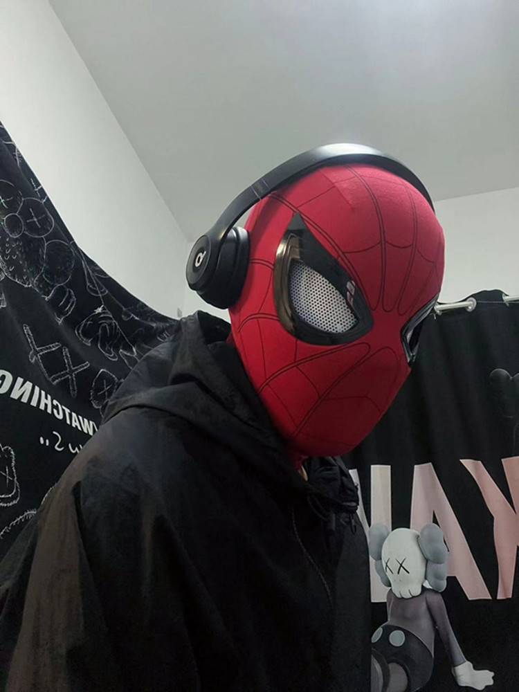 Spider-Man Headgear Fully Automatic Movable Eye Mask Hero Expedition Miles Blinkable Children's Boy Gift