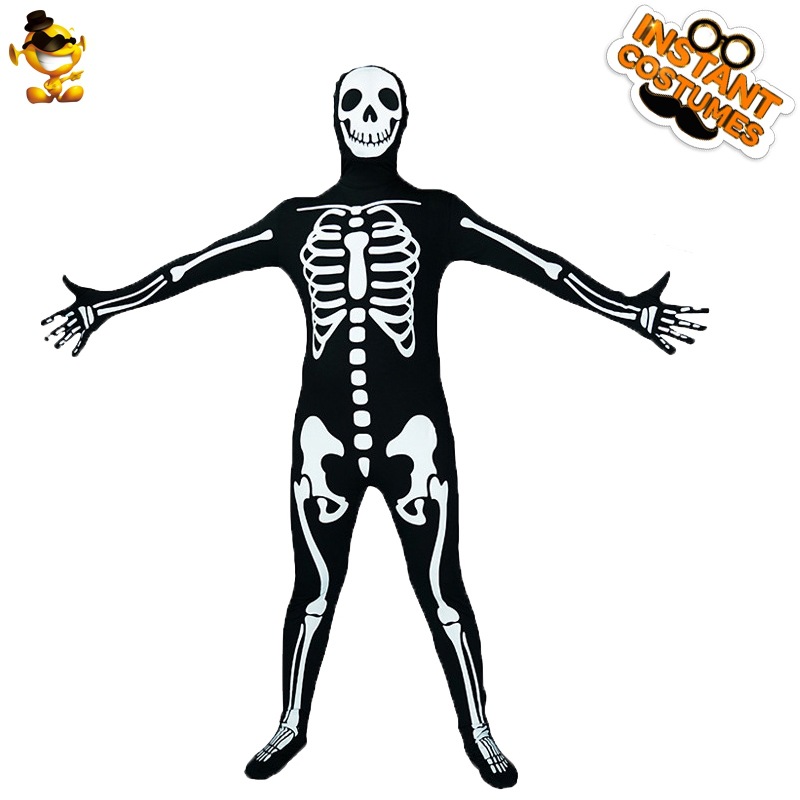 Hombres adultos horror cráneo fantasma hueso mono ropa de fiesta Halloween Cosplay etapa rendimiento