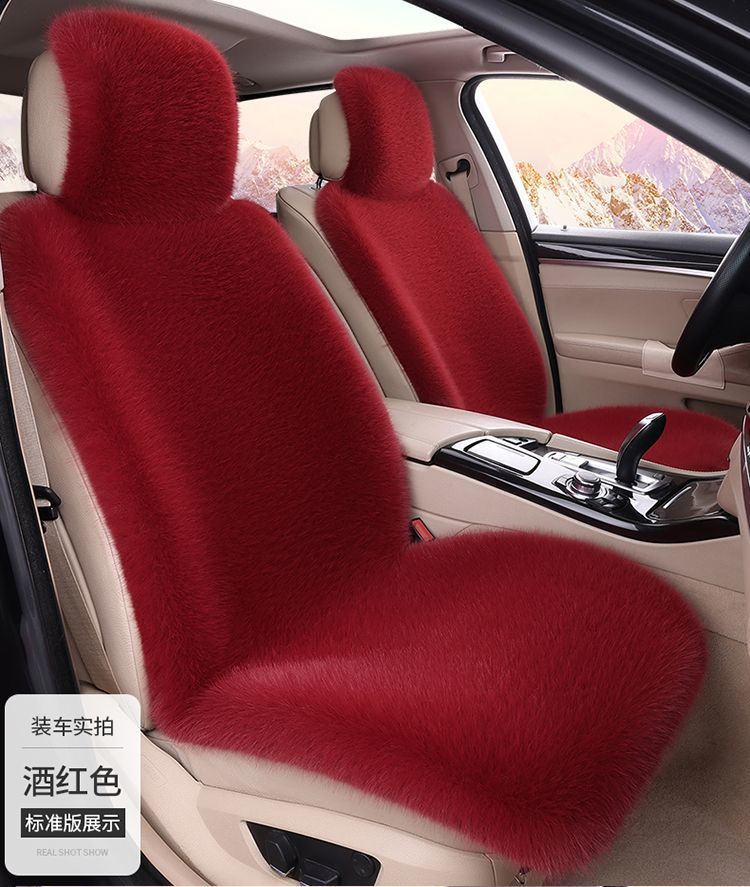 Car Seat Cushion Winter Plush Thickened Faux Fox Fur Universal Full Car Mat Winter Long Plush Warm Car Seat Cushion