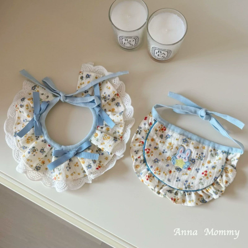 Домашние животные нагрудники с цветочным бантом кружевной кружевной кружевной салфеткой